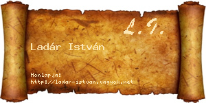 Ladár István névjegykártya
